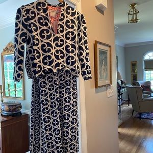 Gretchen Scott So Sexy It Hurts navy blue and white dress size M Heaven’s Gate.
